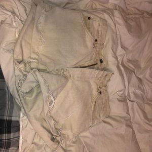 tan jean shorts